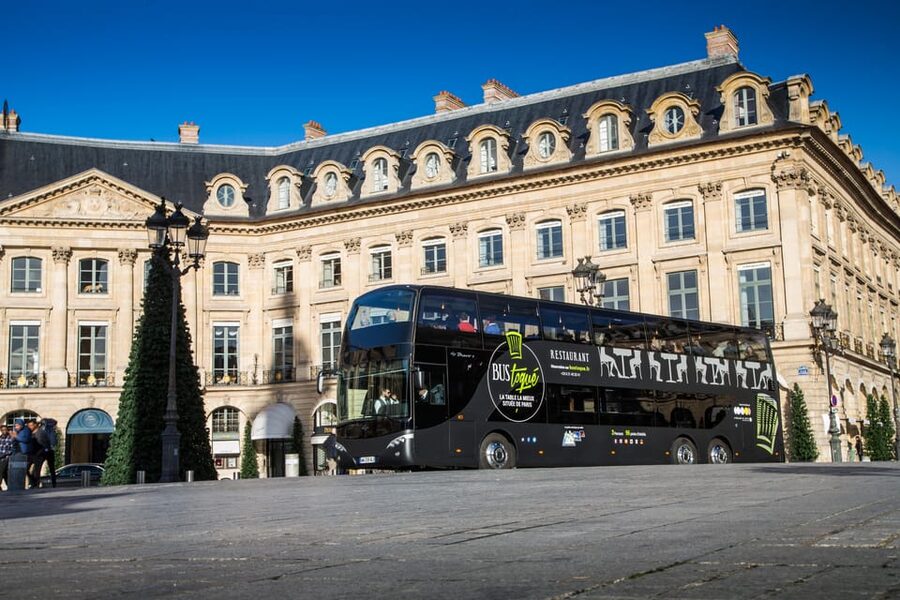 Bus Toqué Champs Elysées Tour w/ 3-Course Dinner & Champagne - Dinner and sightseeing in one Paris evening