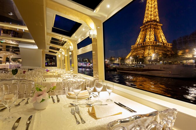Dinner Cruise Prestige Check-out from the Eiffel Tower - Inside the glass-roof boat