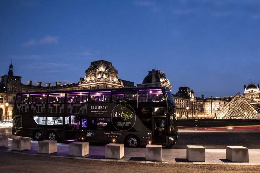 Paris: Bus Toqué Tour with 5-Course Dinner and Champagne - Boarding the upper deck at 8:30 PM