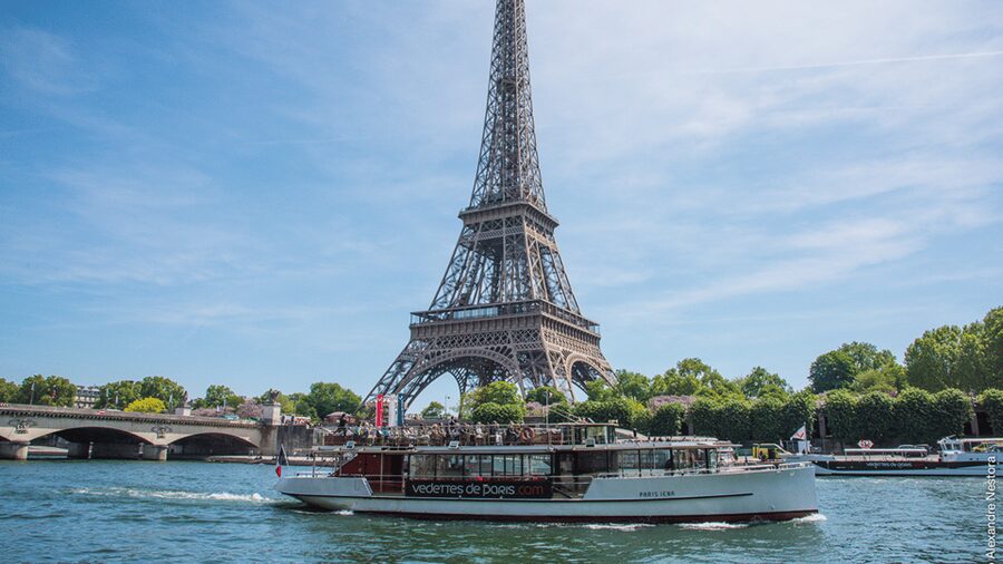 Paris: Champagne Tasting Cruise Departure from Eiffel Tower - What you see from Port de Suffren to the Paris skyline