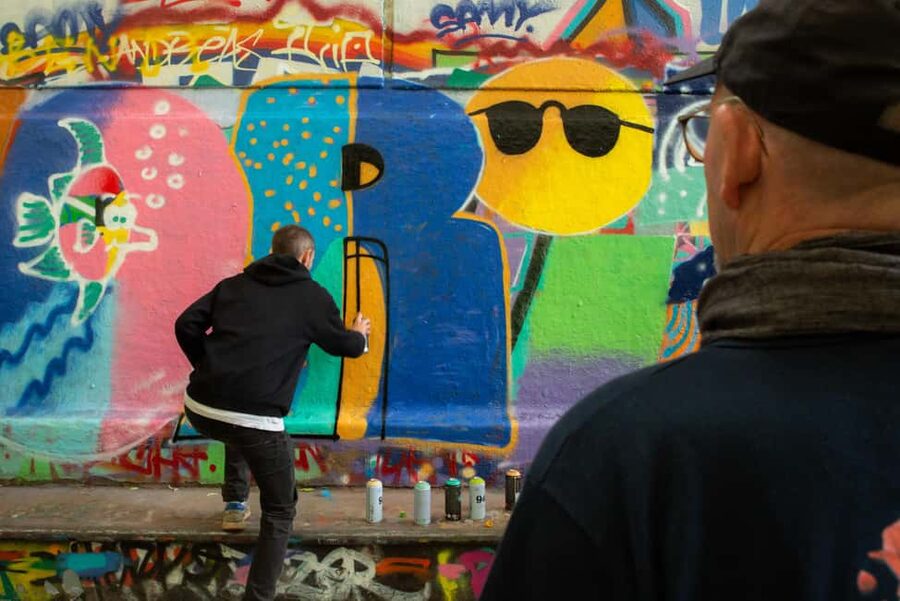 Paris: Graffiti and Street Art Workshop - Bringing the group mural together